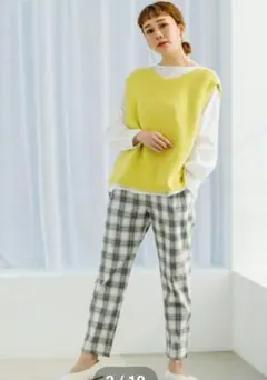 新品タグ付き　studioCLIP テーパードパンツ チェック柄 M