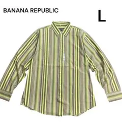新品・未使用⭐️バナナリパブリック　シャツ　ストライプ　長袖　L