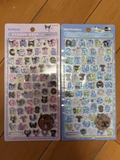 ボンボンドロップシール　はぴだんぶい　サンリオ　アルファベット　文字　moji