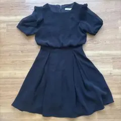 titty&Co. 黒 半袖 ひざ丈ワンピース