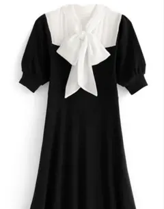 シアーボウタイドッキングフレアワンピース