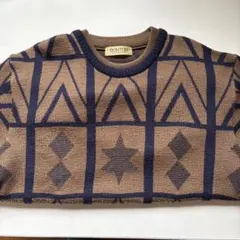 BONTON 幾何学模様 ニットセーター