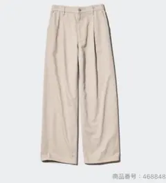 ［UNIQLO］＊ドレープデニムタックパンツ＊　ベージュ/ M