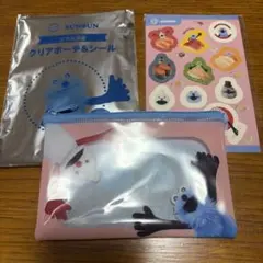 パペットスンスン スシロー クリアポーチ＆シール スンスン ノンノン