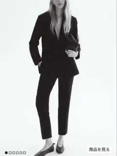 H&M シガレットパンツ　46 ブラック