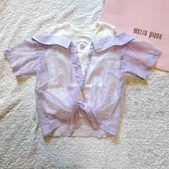 新品 mezzo piano ドッキングTシャツ 140 ユニコーン パープル