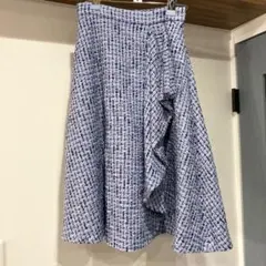 31 Sons de mode 水色　ツイードフレアスカート