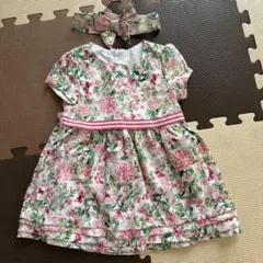 花柄ワンピース ヘアバンド付き