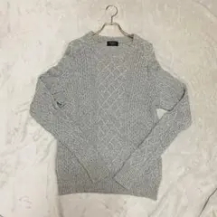 《EPoca Uomo 》 グレー ケーブルニットセーター カシミヤ5%のサムネイル