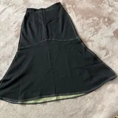 【着用1回】ブラックデニム ストレッチ マーメイド ロングスカート