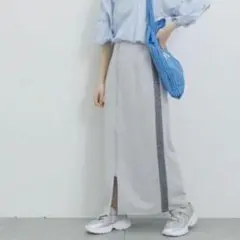 サマンサモスモス　サイドラメラインスカート　グレーのサムネイル