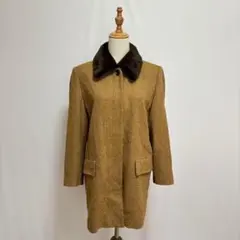 CORDIER ネップツイードファー付きウールコート（42）