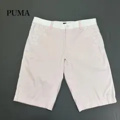PUMA プーマ ピンク ハニカムショートパンツ ゴルフ ドット模様柄 L相当