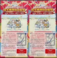 富士急ハイランド 株主様特別内覧会 招待券 2枚セットのサムネイル