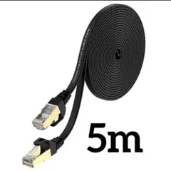 LANケーブル フラット5m ブラック 黒 CAT8 カテゴリー8 Xbox対応