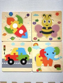【新品4点セット】幼児 型はめパズル 木製おもちゃ 知育玩具 子供