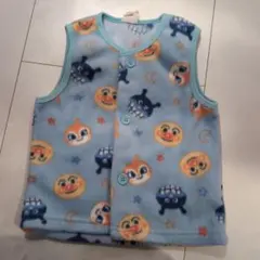 アンパンマン ベビーベスト 水色 フリース