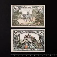 本物保証 アンティーク額装＋希少ノートゲルト2点 ドイツ~静謐と躍動の歴史~ 2025年最新】ノートゲルトの人気アイテム - メルカリ