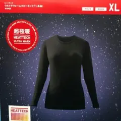 超極暖ウルトラウォームクルーネックＴ 長袖ブラックＸＬ