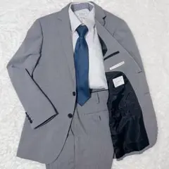 THE SHOP TK メンズ　ビジネススーツ　グレー　ストライプ　背抜き