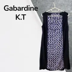 Gabardine K.T ワンピース ノースリーブ 総柄 ブラック M