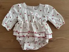 ★petit main★ハート刺繍ロンパース 80cm