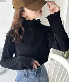 CLASSICAL ELF 2WAY メロープリーツ ハイネック トップス