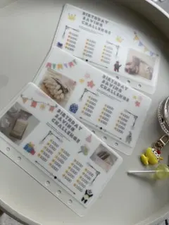 saving challenge！birthdayリフィル3枚♪A6サイズ