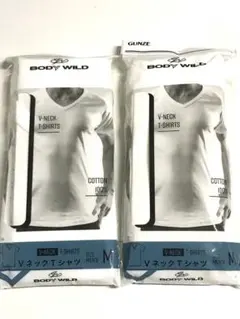 ボディワイルド　綿100% 半袖V首Tシャツ Mサイズ　まとめて2枚★6014bのサムネイル