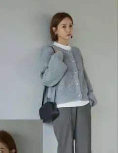 田中里奈さんmysacloset ニットカーディガン　グレー