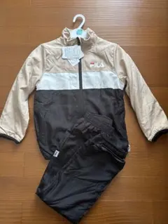 FILA 裏フリース　ジャージ ベージュ/ブラック　遠足