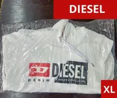 DIESEL ホワイト パーカー XL 美品 プロのクリーニング済！切替ロゴ