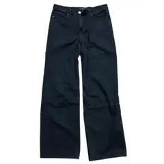 UNIQLO ユニクロ バギージーンズ ストレートデニム ダークグレー 23