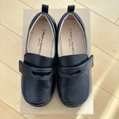 キャサリンコテージ 黒 フォーマルシューズ マジックテープ付き