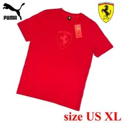 新品　US XLサイズ　プーマ　フェラーリ　コラボ ロゴ Tシャツ　レッド　赤