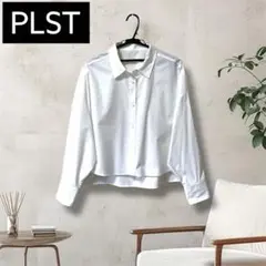 PLST L タイプライタークロップドシャツ ホワイト 吸水速乾 2025ss