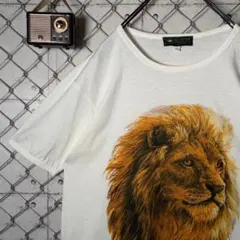 90s イタリア製 ハンティングワールド ライオン アニマル Tシャツのサムネイル