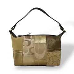 コーチ　アクセサリーポーチ　ミニハンドバッグ　パッチワーク　シグネチャー　y2k