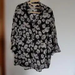 MOUSSY 花柄 五分袖シャツ Fサイズ