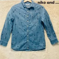 niko and... ニコアンド ヨット刺繍 ダンガリーシャツ デニムシャツ□のサムネイル
