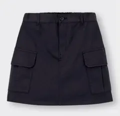 美品◆GU GIRL カーゴミニスカートパンツ BK