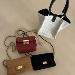 カゴバッグ　ショルダーバッグ4点セット