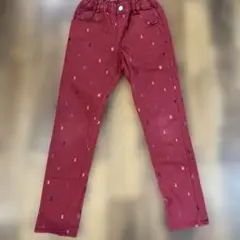 値下げします❣️赤 文字柄 ゴムウエスト パンツ