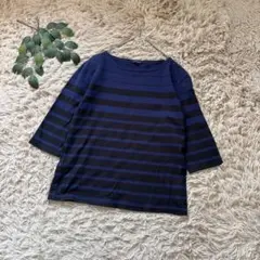 7217✾アーバンリサーチ✾ボーダーカットソー/【40】七分袖/綿100%/紺