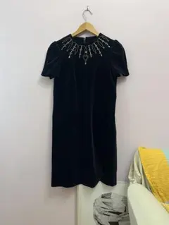 ヴィンテージベロアビジューワンピース