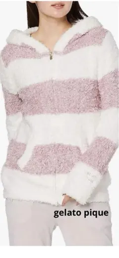 gelato pique ジェラートメランジ2ボーダーパーカ ー ピンク F