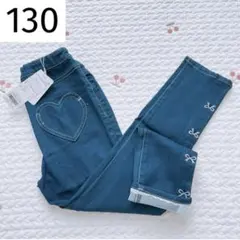 新品 130 anyFAM 7days ガーリーパンツ インディゴ