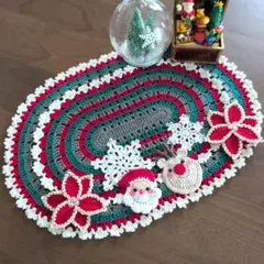 ❅*.楕円形のクリスマスドイリー❅*.