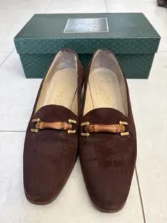 GUCCI ブラウン スエード ローファー 35