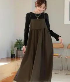 GLOBAL WORK ジャガードキャミワンピ ブラウン